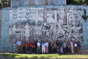 Group photo Romero mural