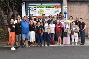 group photo outside women's cooperative 