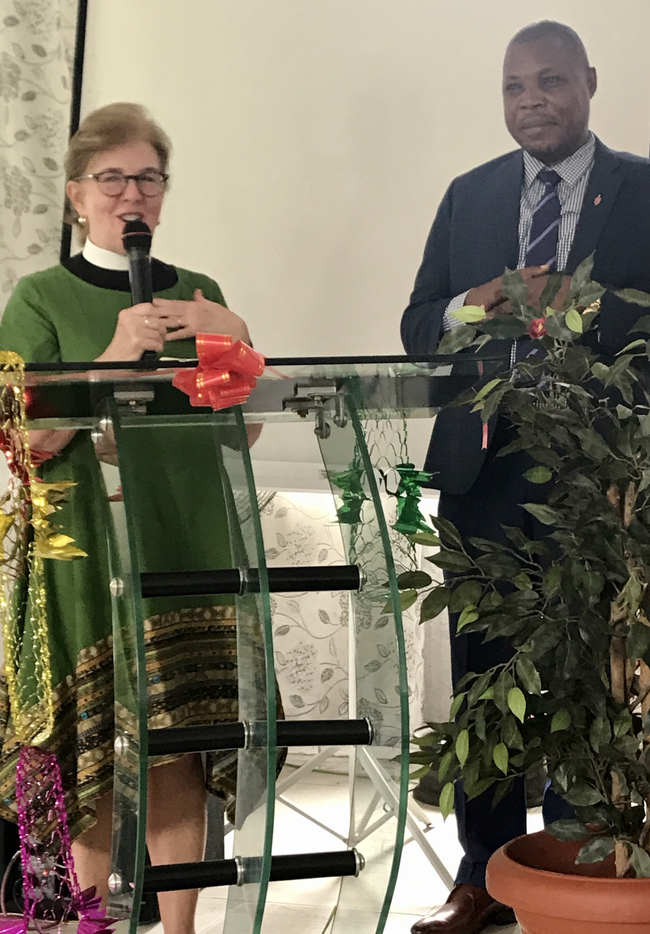 Susan Henry-Crowe with Bishop Daniel Lunge