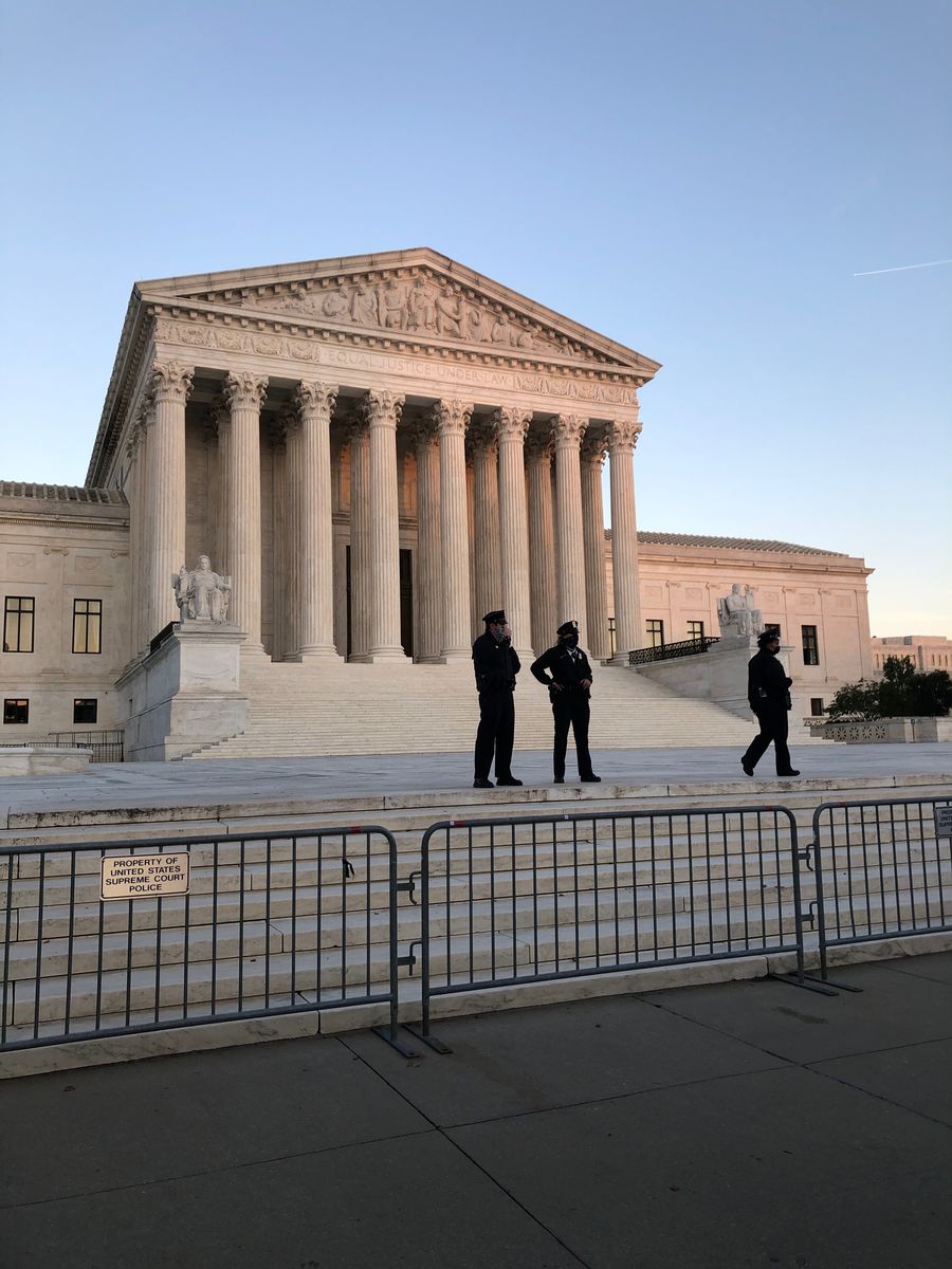 Supreme Court with police outside