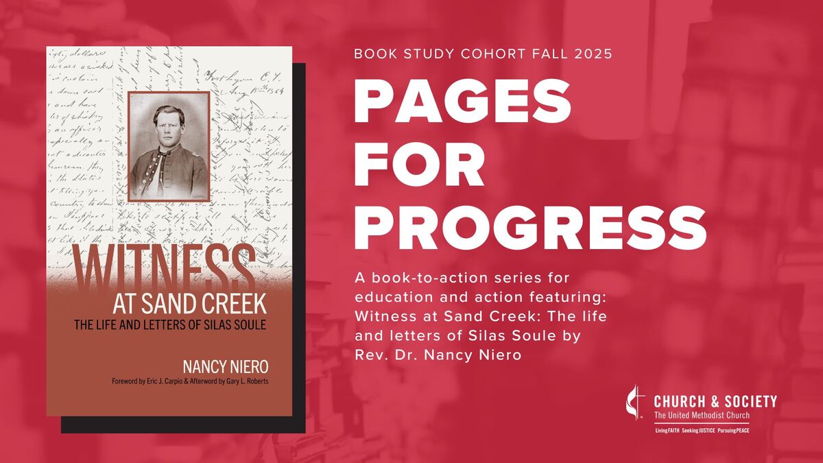 Book Cover for Witness at Sand Creek: The life and letters of Silas Soule by Rev. Dr. Nancy Niero. The cover is brown and white and features a photo of Silas Soule with handwritten letters in the background.