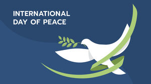 An illustration of a peace dove with the text "International Day of Peace"