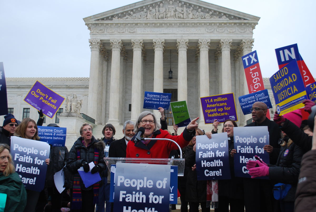 Rally in front of the U.S. Supreme Court for Healthcare